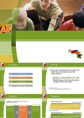 绿色背景儿童教育—儿童ppt模板