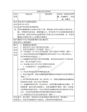 潜在危险反应(氧化、还原、重氮化、硝化及磺化)注意事项