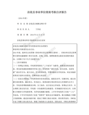 件4：沾化县事业单位绩效考核自评报告