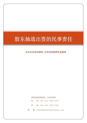 股东抽逃出资的民事责任PDF