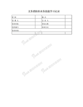 义务消防队业务技能学习记录