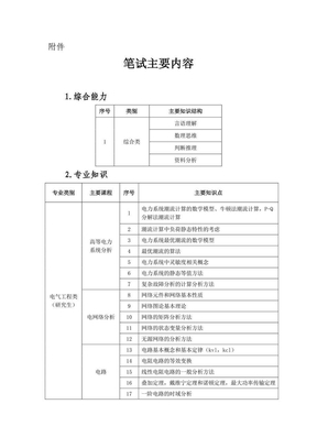 国家电网公司2014年招聘考试内容