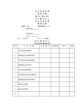 健身会所安全应急管理制度