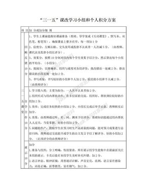 小组积分方案