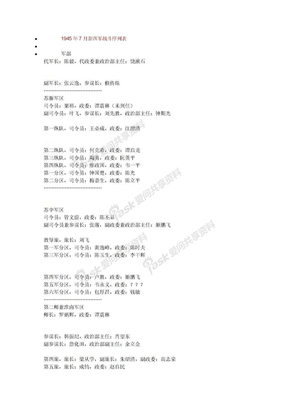 1945年7月新四军战斗序列表