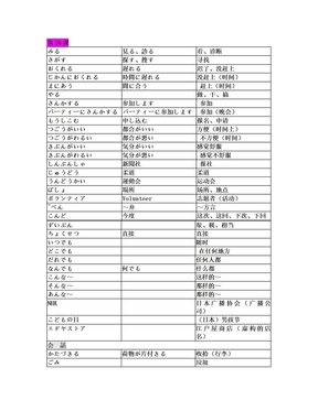 大家的日语2单词表26-50课