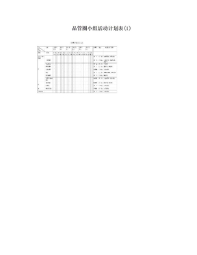 品管圈小组活动计划表(1)