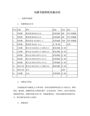 电梯节能降耗管理办法