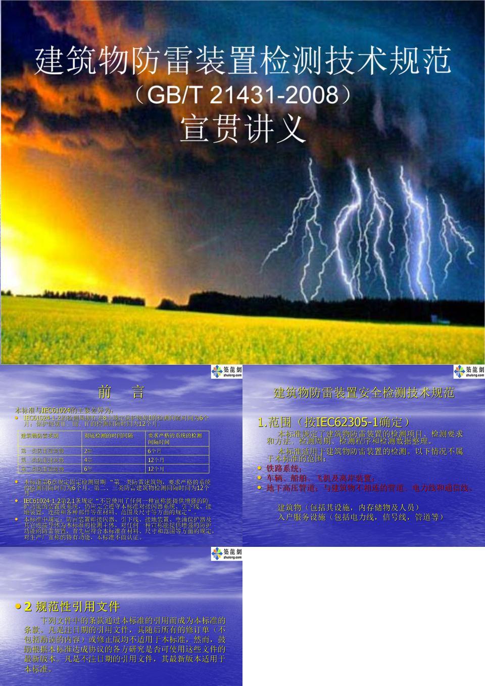 GBT21431-2008建筑物防雷装置检测技术规范宣贯讲义PPT