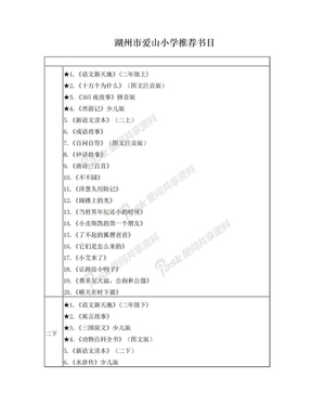 小学读书科目