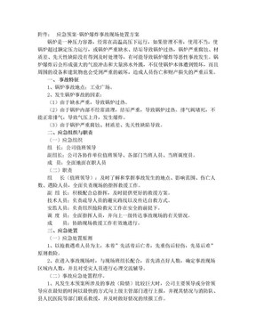 应急预案-锅炉爆炸事故现场处置方案