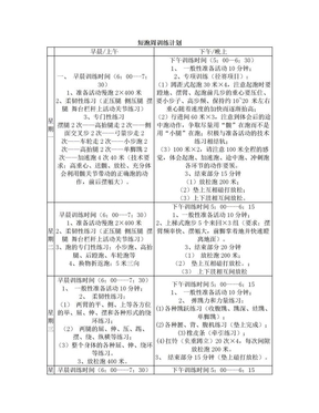 短跑周训练计划表格版