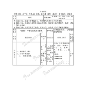 初中体育跳绳教案