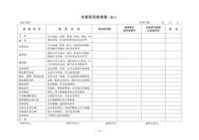 水库防汛检查表(表1-8)