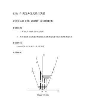 实验15 荧光分光光度计实验