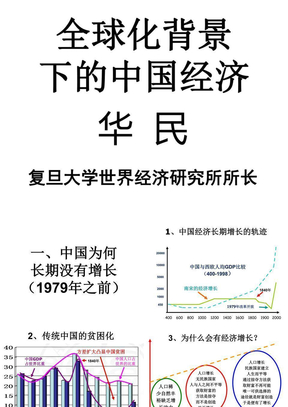 复旦大学华民教授全球化背景下的中国经济