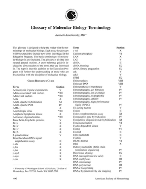 分子生物学术语(英文）