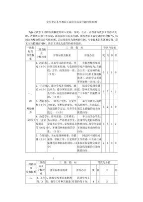 小学教职工岗位目标责任制考核细则