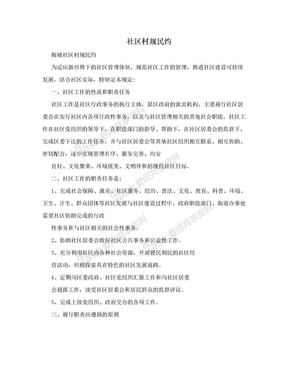 社区村规民约
