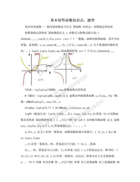 基本初等函数知识点。题型