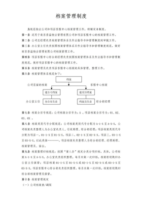 物业公司档案管理制度范本