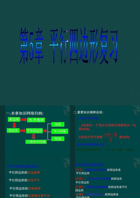 数学：第五章平行四边形复习课件（浙教版八年级下）