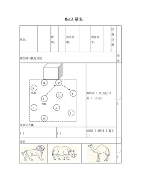 MoCA量表及评分指导