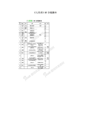 《七里香》MV分镜脚本