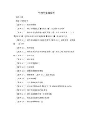 管理学案例分析