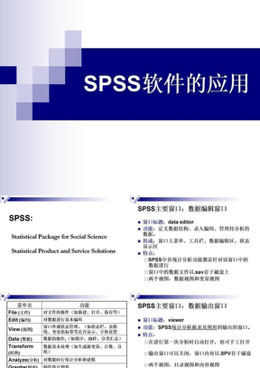 SPSS软件的应用