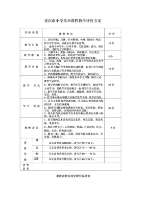重庆市小学美术课程教学评价方案