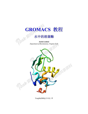 Gromacs教程-水中的溶菌酶
