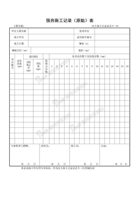 3—10强夯施工记录（原始）表