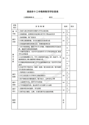 教师教学评价量表01