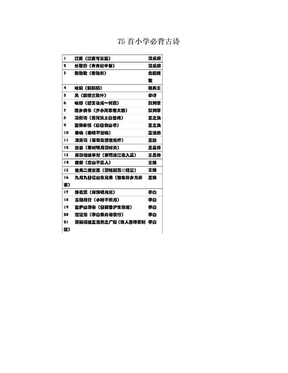 75首小学必背古诗