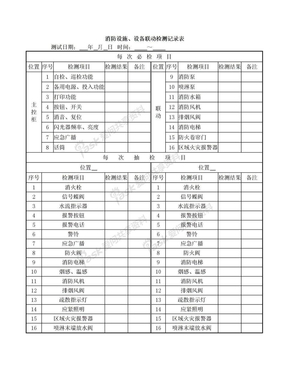 消防设施联动检测记录