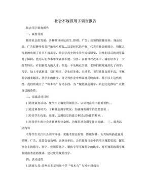 社会不规范用字调查报告