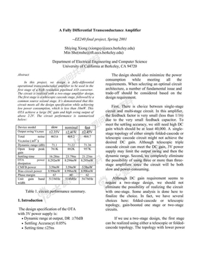 fully differential OTA design