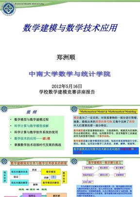 数学建模与数学技术-学校数学建模竞赛讲座报告