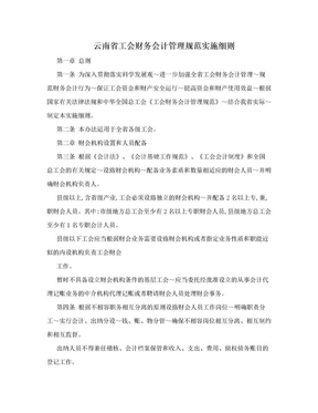 云南省工会财务会计管理规范实施细则