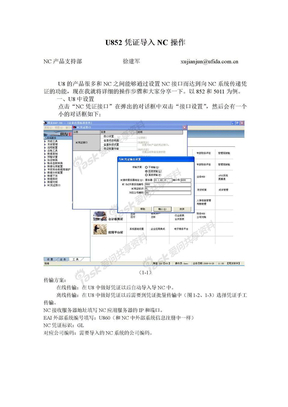 客户化（UAP）产品U852到NC导入凭证