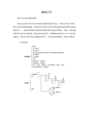 湖南大学硕士论文格式要求