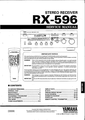 Yamaha雅马哈RX-596功放电路图