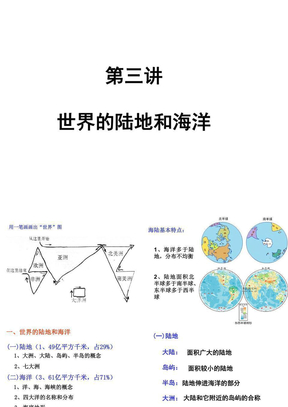 世界海陆和政区分布