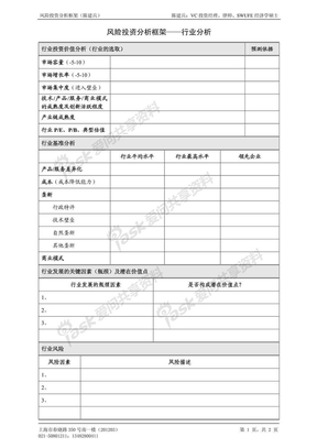 风险投资分析框架