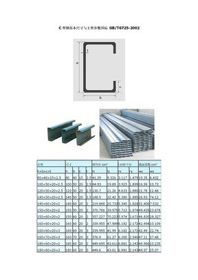 C型钢标准