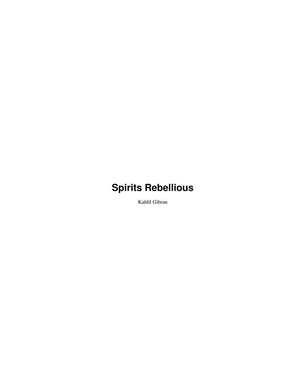纪伯伦短篇小说英文版Spirits Rebellious--Kahlil Gibran