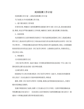 死因监测工作计划