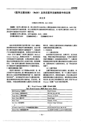 _医学主题词表_MeSH_及其在医学文献检索中的应用