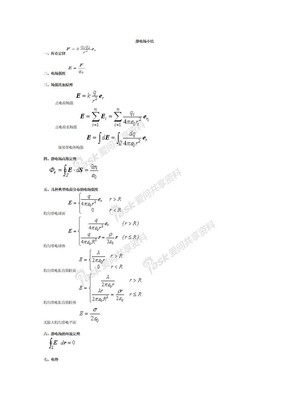 大学物理_电磁学公式全集